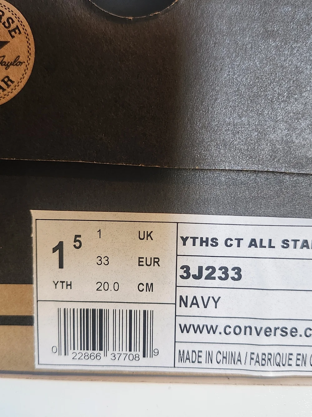 Converse Kids High Top Sneakers - Navy Blue with White Accents